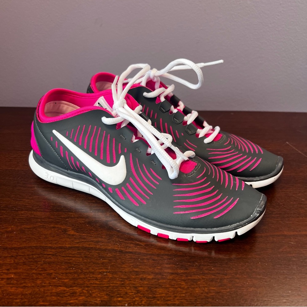 Nike Free Balanza 3.0 Shoes Women’s 7.5 Pink Dark‎ Grey White Athletic GUC